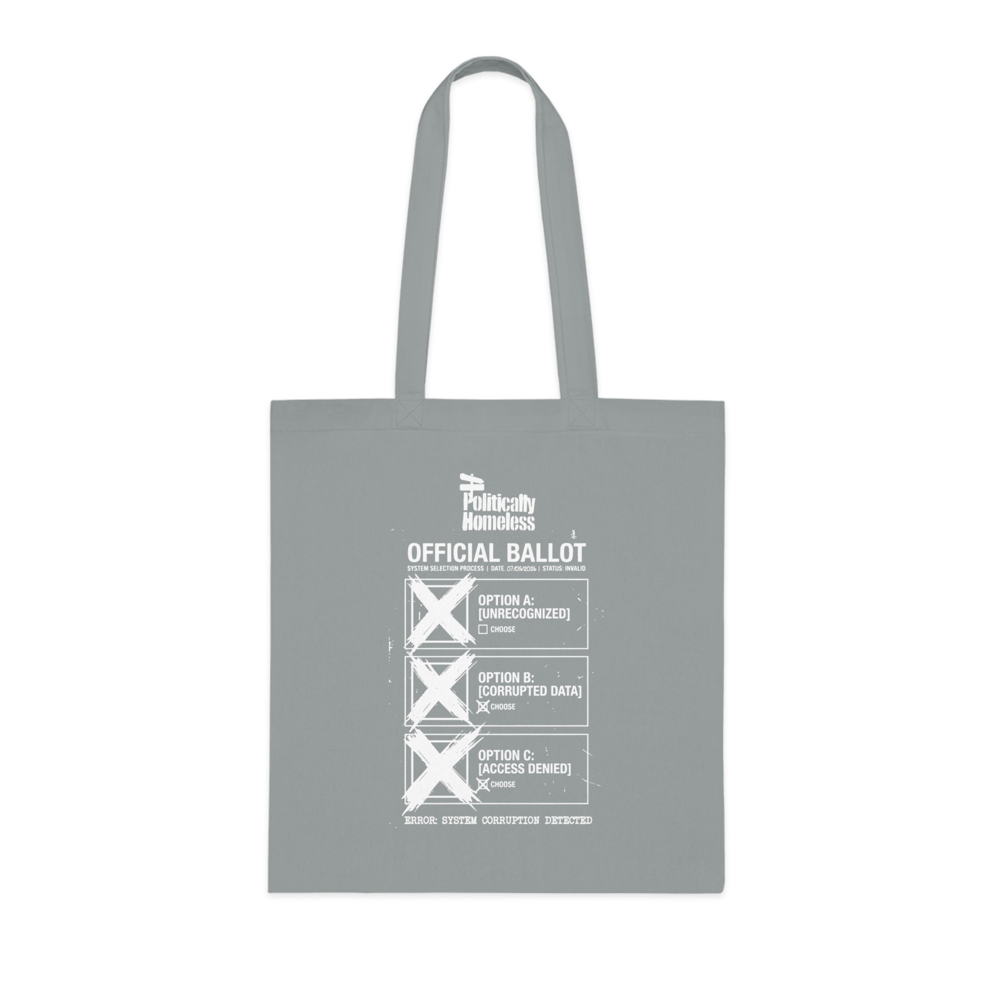 System Error Cotton Tote - Political Statement Eco Tote Bag