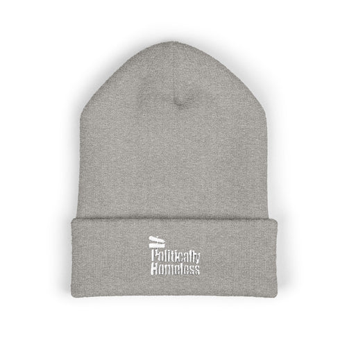 Classic Cuffed Beanie - A "Politically Homeless" Embroidered Black Beanie